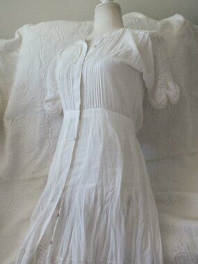 White Cotton Voile Dress by Love Shack Fancy Edie Dress Size Small